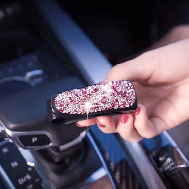 Artificial Diamond Glasses Holders Car Sun Visor Sunglasses Eyeglasses Mount With Ticket Card Clip Car Interior Accessories - Slobuy