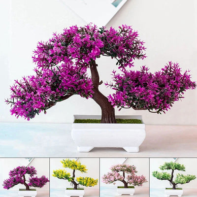 Artificial Plants Bonsai Small Tree Pot Fake Plant Flowers Potted Ornaments For Home Festival Wedding Decoration Accessories - Slobuy
