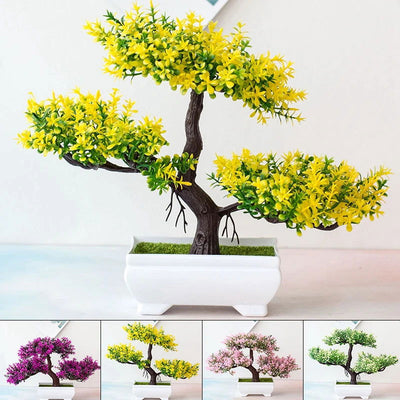 Artificial Plants Bonsai Small Tree Pot Fake Plant Flowers Potted Ornaments For Home Festival Wedding Decoration Accessories - Slobuy