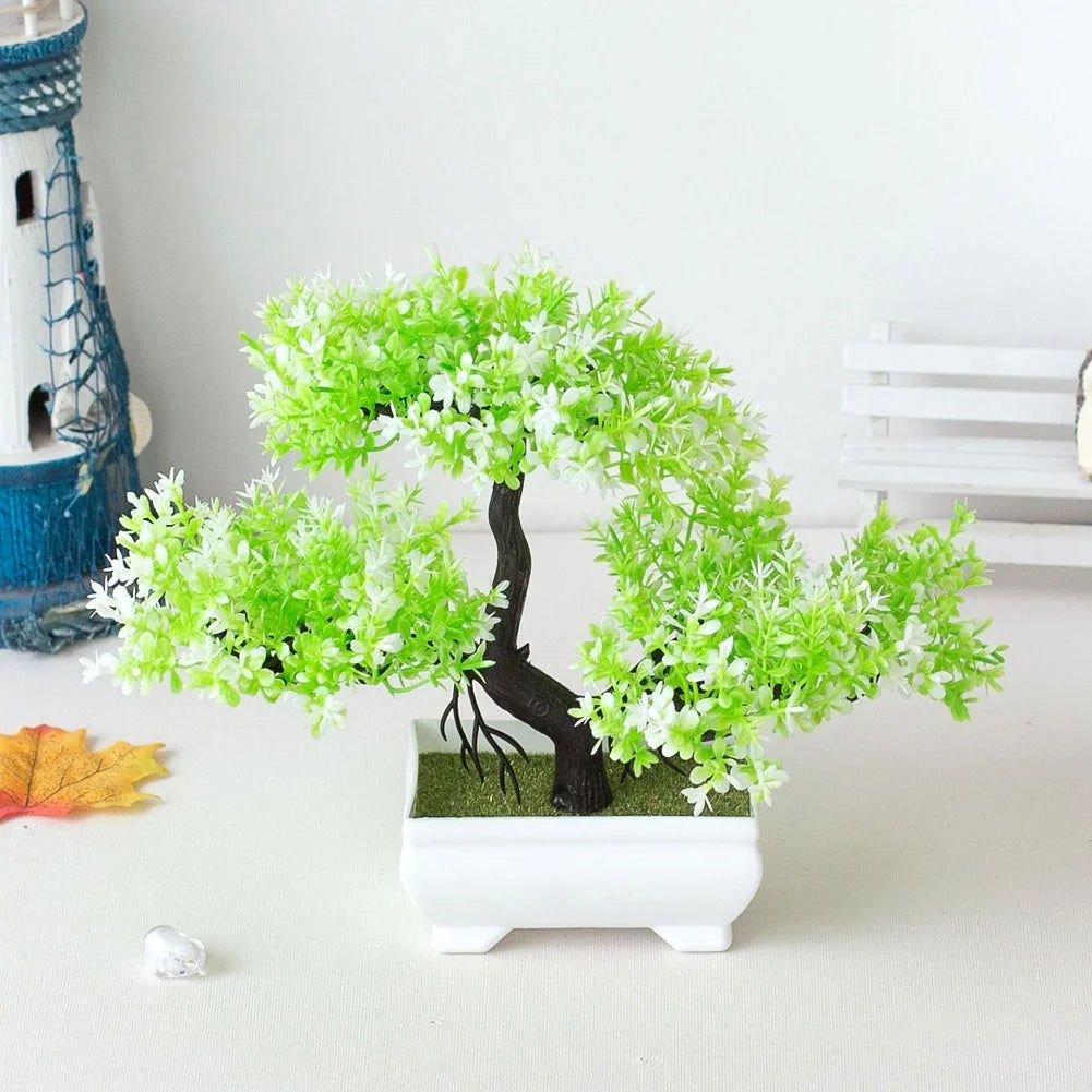 Artificial Plants Bonsai Small Tree Pot Fake Plant Flowers Potted Ornaments For Home Festival Wedding Decoration Accessories - Slobuy