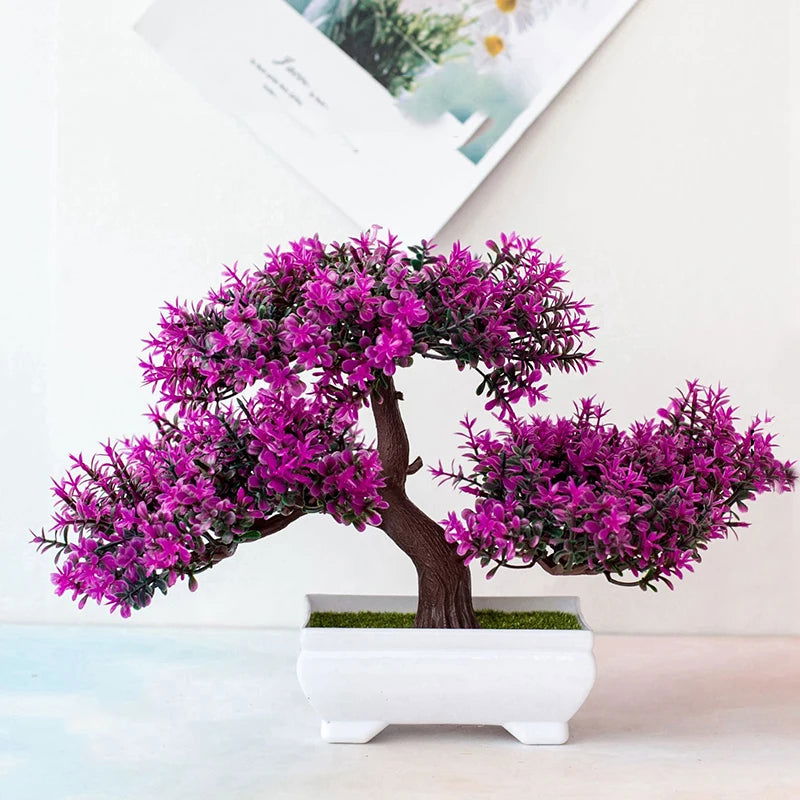 Artificial Plants Bonsai Small Tree Pot Fake Plant Flowers Potted Ornaments For Home Festival Wedding Decoration Accessories - Slobuy