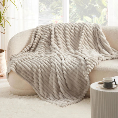 Artificial Rabbit Plush Autumn Warm Bed Blanket Soft Coral Plush Sofa Blanket Comfortable Thickened Bed Blanket - Slobuy