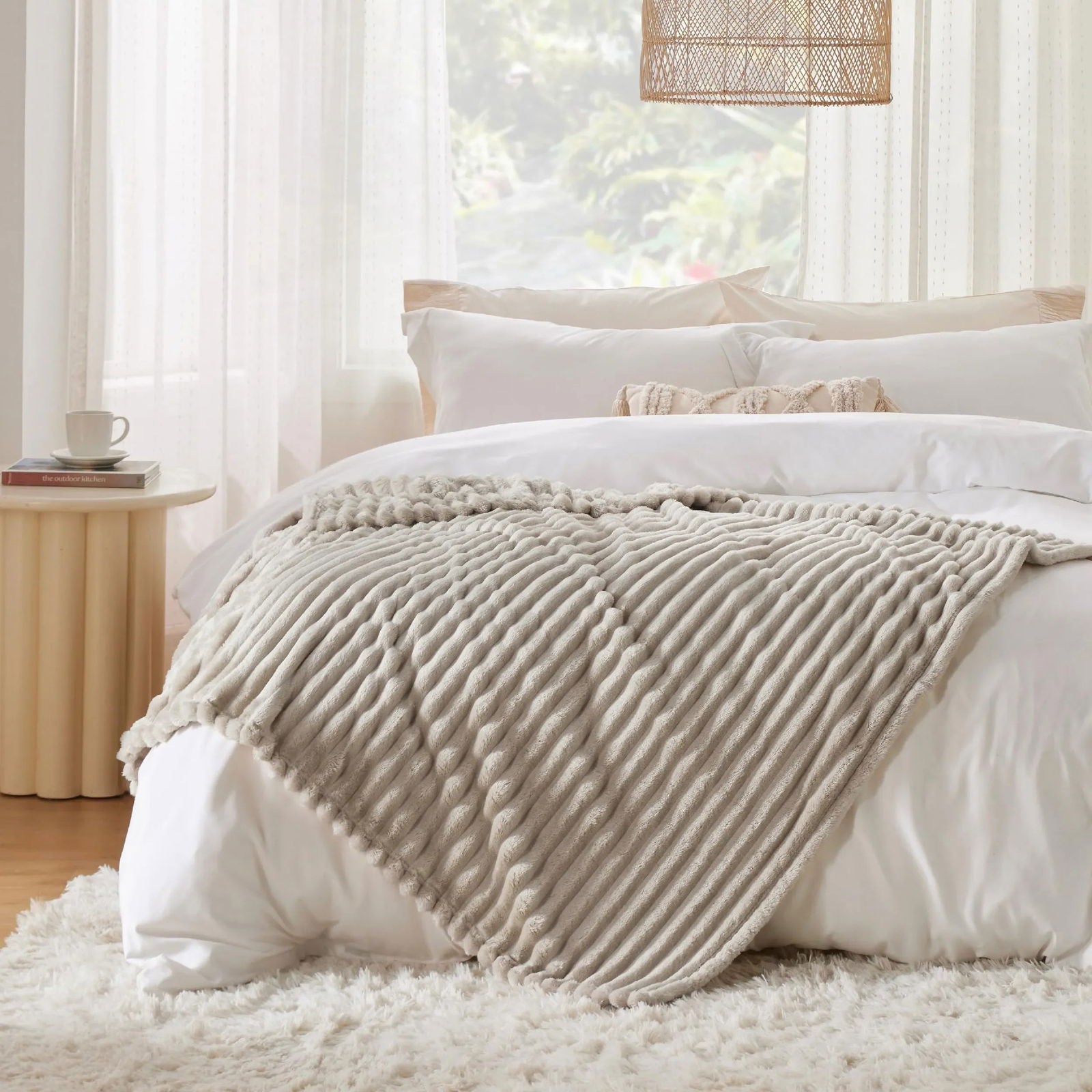 Artificial Rabbit Plush Autumn Warm Bed Blanket Soft Coral Plush Sofa Blanket Comfortable Thickened Bed Blanket - Slobuy