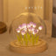 Artificial Tulip Flower Night Light Handmade DIY Bedside Lamp LED Night Lamp Bedroom Decor Christmas Birthday Gifts Table Lamp - Slobuy