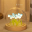 Artificial Tulip Flower Night Light Handmade DIY Bedside Lamp LED Night Lamp Bedroom Decor Christmas Birthday Gifts Table Lamp - Slobuy