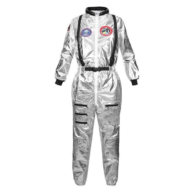 Astronaut Costume Adult Silver Spaceman Costume Plus Size  Women Space Suit Party Dress up Costume  Astronaut Suit Adults White - Slobuy