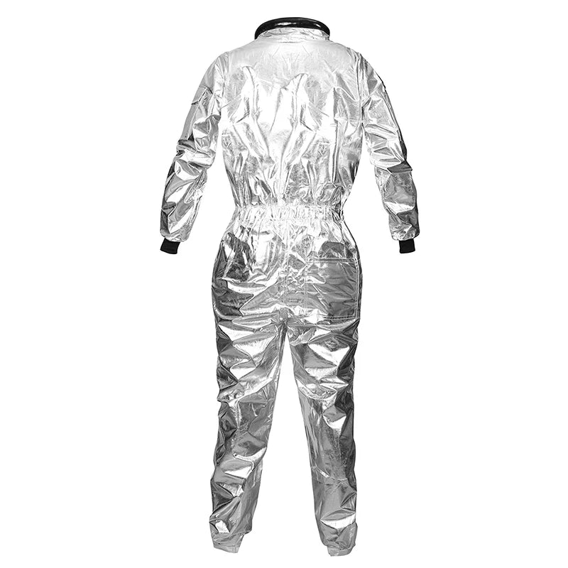 Astronaut Costume Adult Silver Spaceman Costume Plus Size  Women Space Suit Party Dress up Costume  Astronaut Suit Adults White - Slobuy