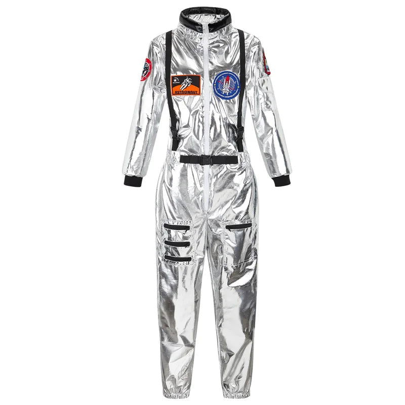 Astronaut Costume Adult Silver Spaceman Costume Plus Size  Women Space Suit Party Dress up Costume  Astronaut Suit Adults White - Slobuy