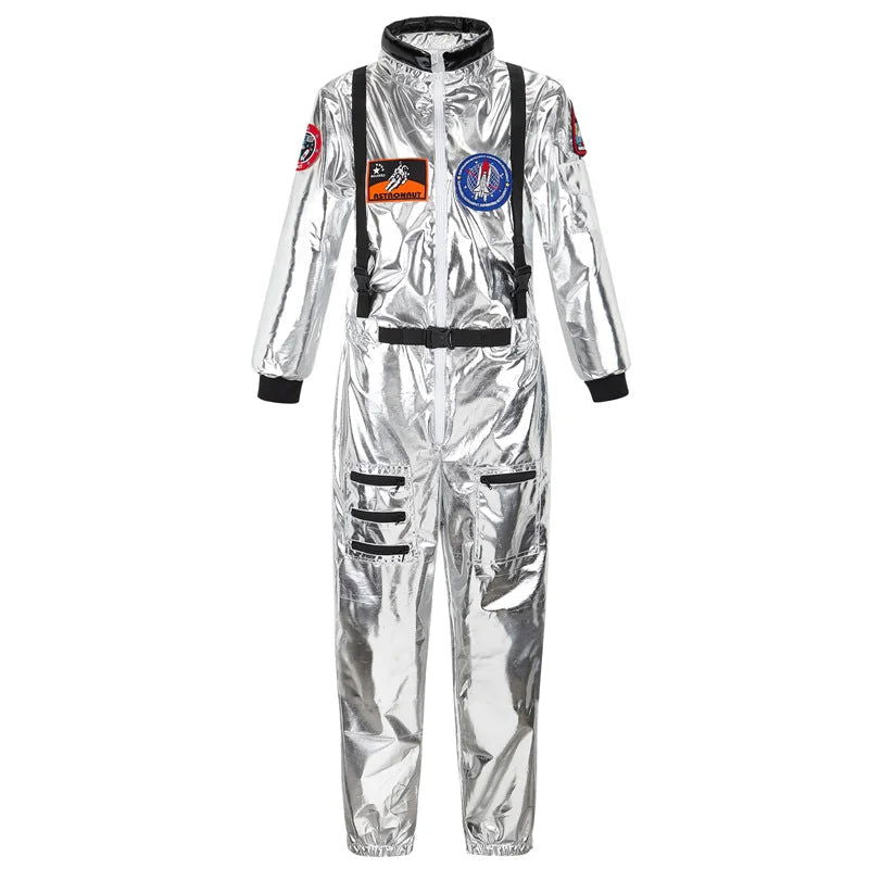 Astronaut Costume Adult Silver Spaceman Costume Plus Size  Women Space Suit Party Dress up Costume  Astronaut Suit Adults White - Slobuy