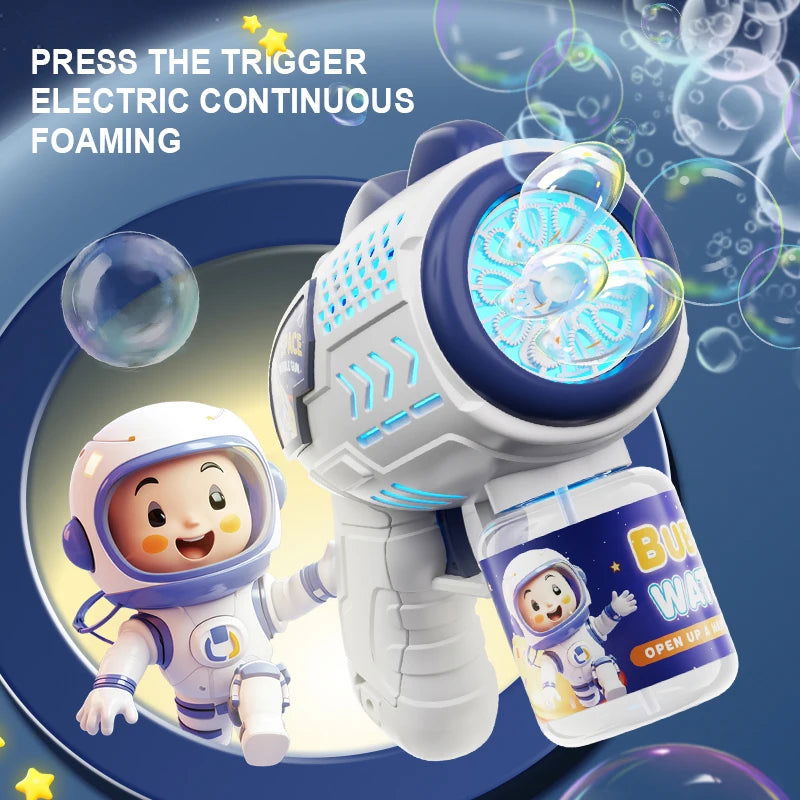 Astronaut Electric Bubble Gun Kids Toy Bubbles Machine Automatic Soap Blower with Light Summer Outdoor Party Games Children Gift - Slobuy