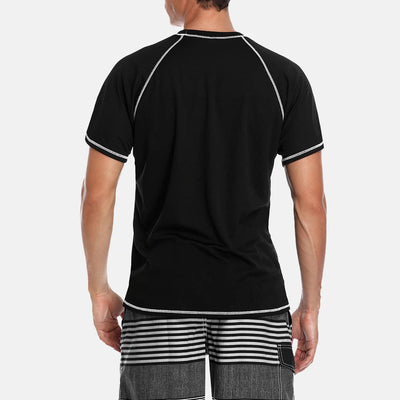 Attraco Men Rashguard Dry-Fit Short Shirt Men Diving Shirts Surf Rash Guards Top UPF 50+ Breathable Rashguard T-Shirt Beach Wear - Slobuy
