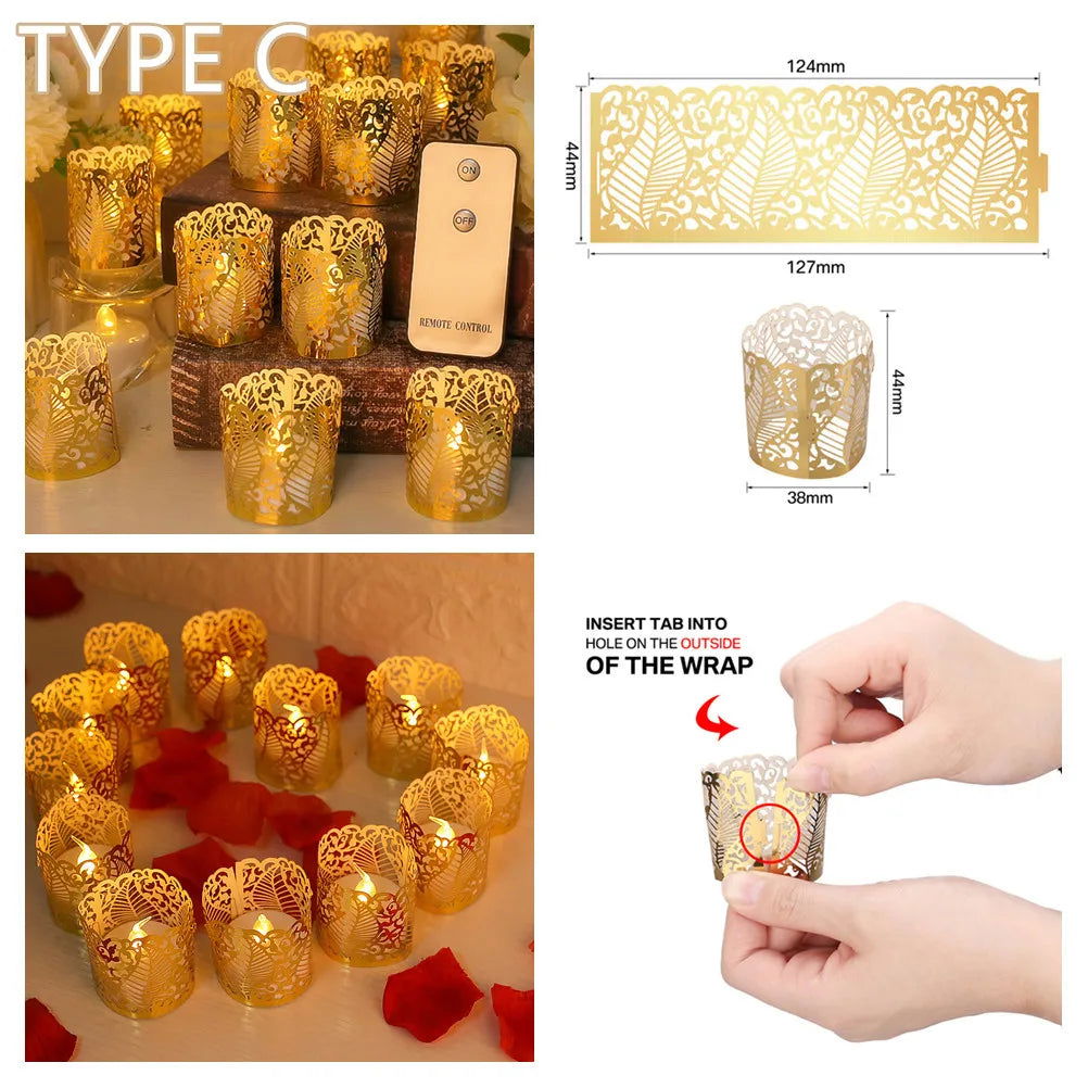 LED Tea Light Flameless Flickering Candles with Remote Control / Auto Timer Electronics Battery Operated Votive Light Home Decor - Slobuy