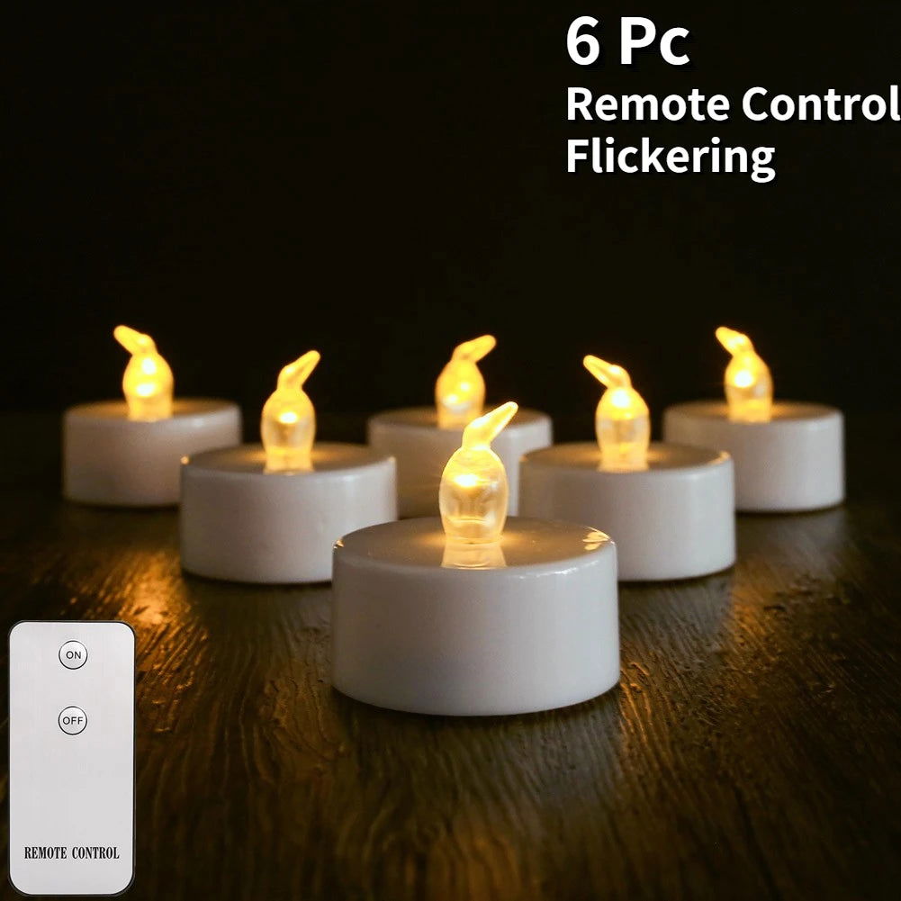 LED Tea Light Flameless Flickering Candles with Remote Control / Auto Timer Electronics Battery Operated Votive Light Home Decor - Slobuy