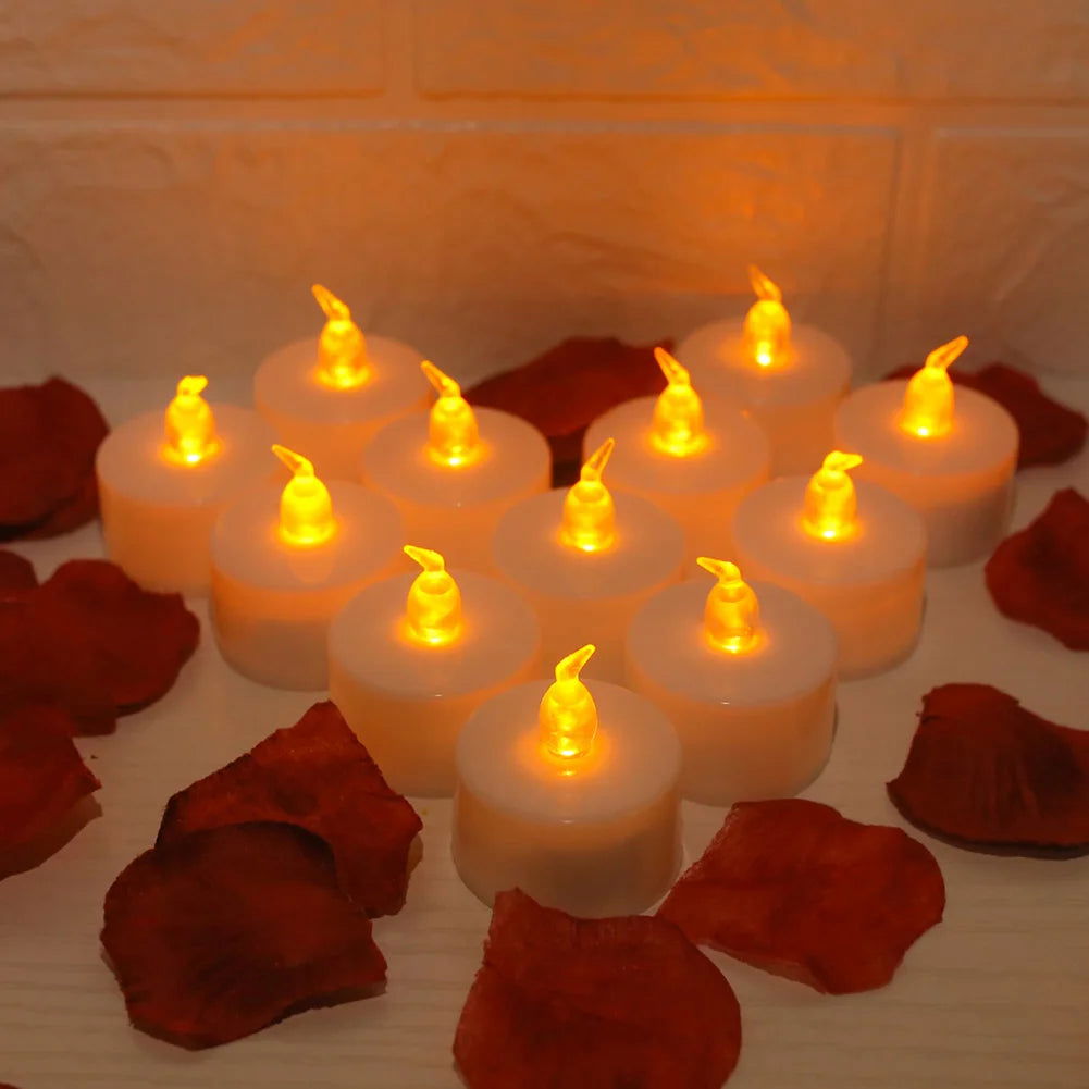 LED Tea Light Flameless Flickering Candles with Remote Control / Auto Timer Electronics Battery Operated Votive Light Home Decor - Slobuy