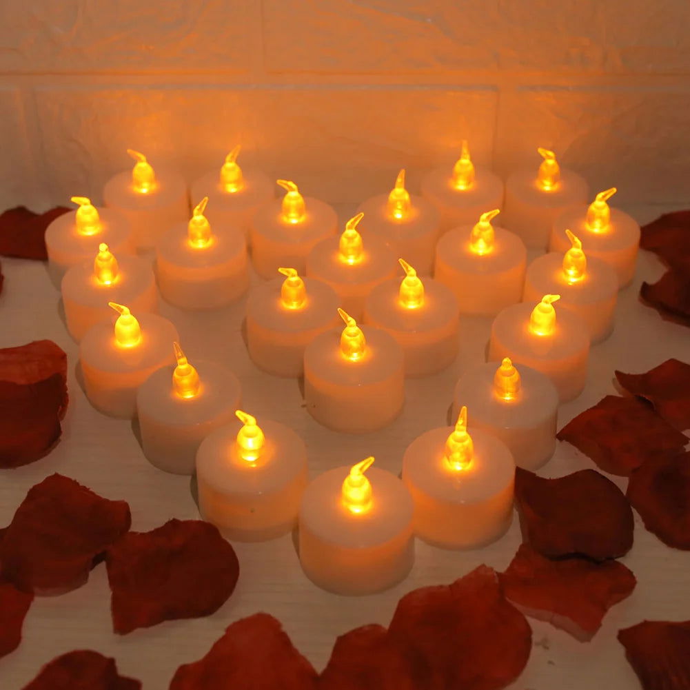 LED Tea Light Flameless Flickering Candles with Remote Control / Auto Timer Electronics Battery Operated Votive Light Home Decor - Slobuy