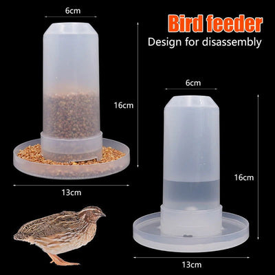Automatic Bird Quail Drinking Cup Fountain Plastic Feeder Drinker Water Food Tray Box Tank Bird Pigeon Cage Accessories 1Pc - Slobuy