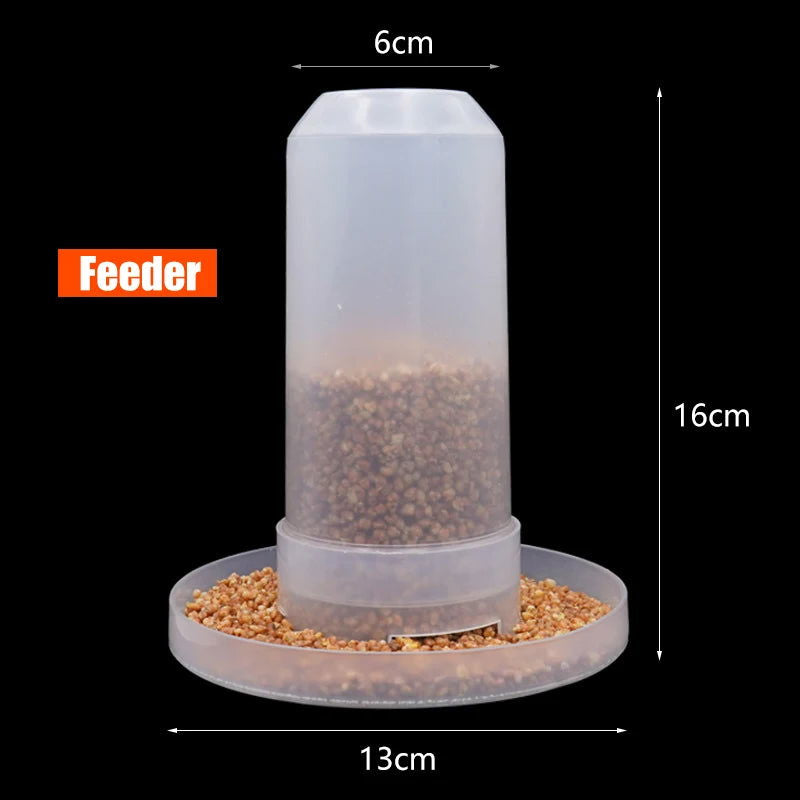 Automatic Bird Quail Drinking Cup Fountain Plastic Feeder Drinker Water Food Tray Box Tank Bird Pigeon Cage Accessories 1Pc - Slobuy