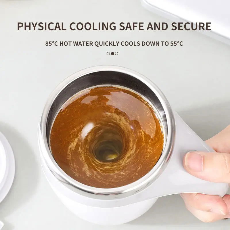 Automatic Stirring Cup Mug Rechargeable Portable Coffee Electric Stirring Stainless Steel Rotating Magnetic Home Drinking Tools - Slobuy