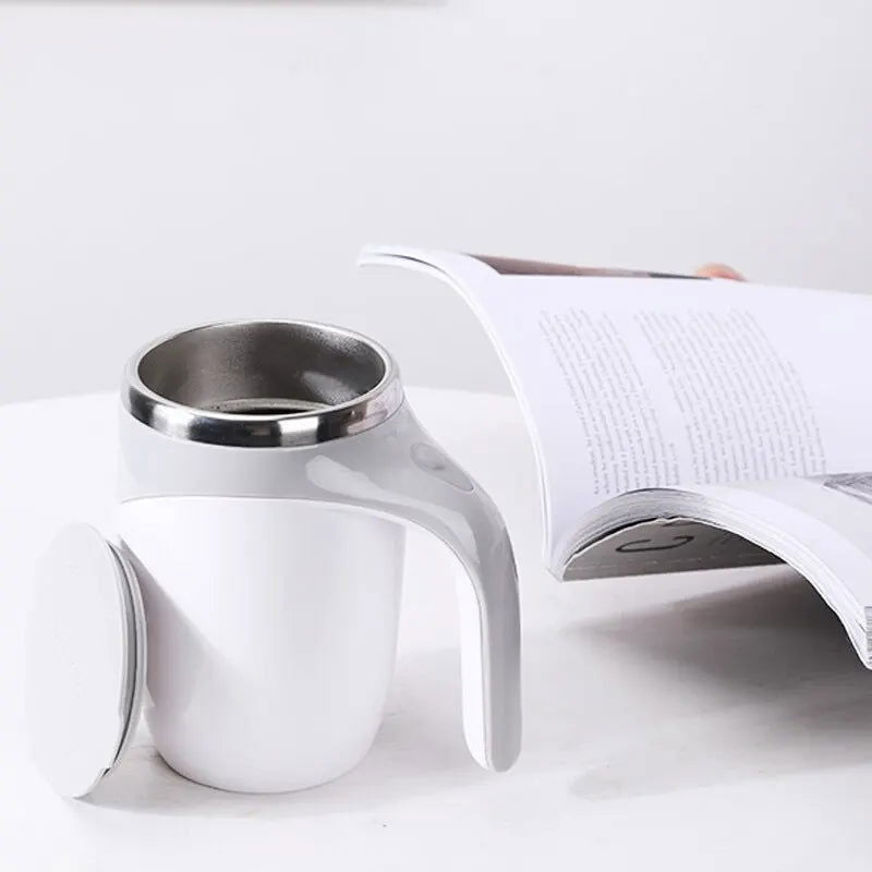 Automatic Stirring Cup Mug Rechargeable Portable Coffee Electric Stirring Stainless Steel Rotating Magnetic Home Drinking Tools - Slobuy