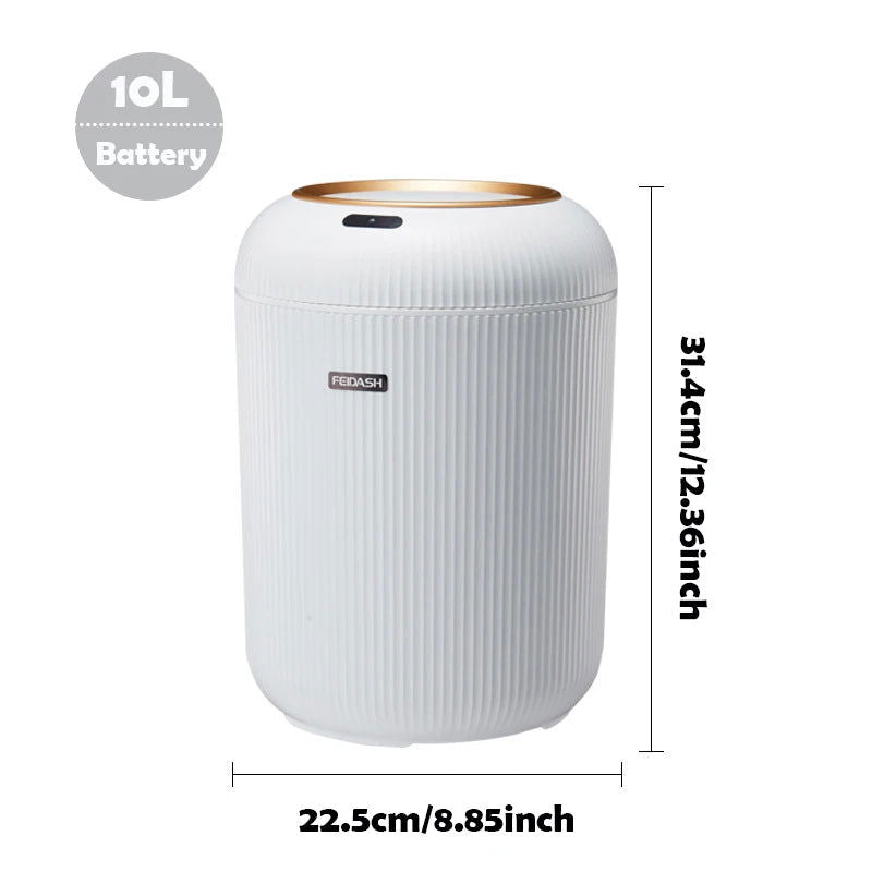 Automatic Trash Can with Lid,  Small Plastic Smart Trash Can, Motion Sensor Trash Can for Bedroom, Bathroom, Kitchen, Office - Slobuy
