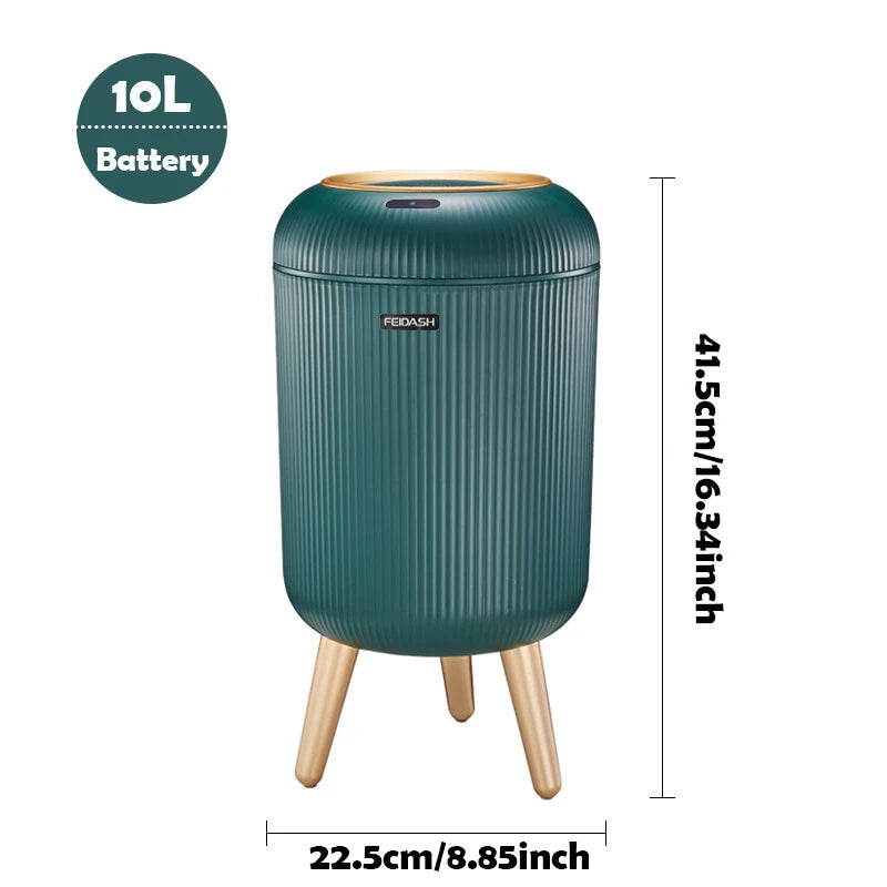 Automatic Trash Can with Lid,  Small Plastic Smart Trash Can, Motion Sensor Trash Can for Bedroom, Bathroom, Kitchen, Office - Slobuy