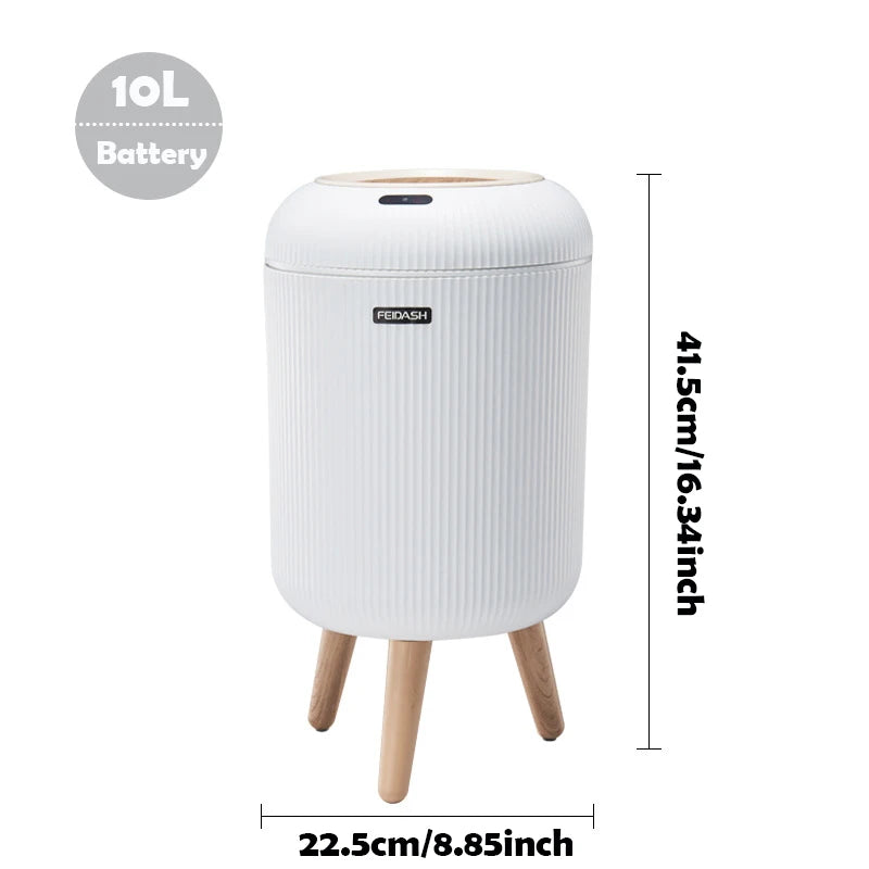 Automatic Trash Can with Lid,  Small Plastic Smart Trash Can, Motion Sensor Trash Can for Bedroom, Bathroom, Kitchen, Office - Slobuy