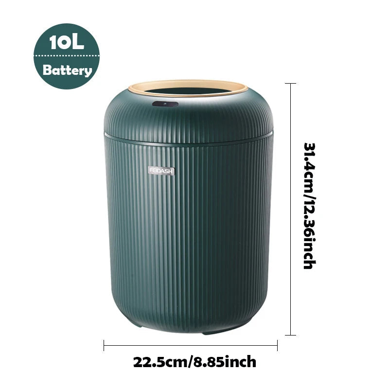 Automatic Trash Can with Lid,  Small Plastic Smart Trash Can, Motion Sensor Trash Can for Bedroom, Bathroom, Kitchen, Office - Slobuy