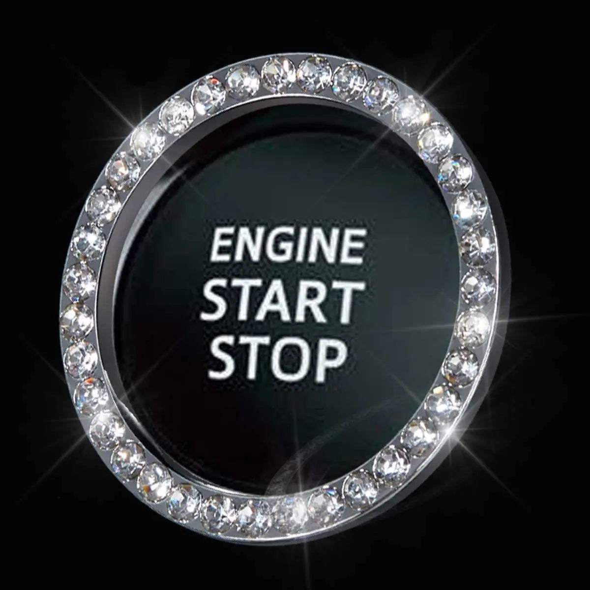 Automobiles Start Switch Button Decorative Diamond Rhinestone Ring Auto SUV Car Decorative Accessories Interior for Girls - Slobuy