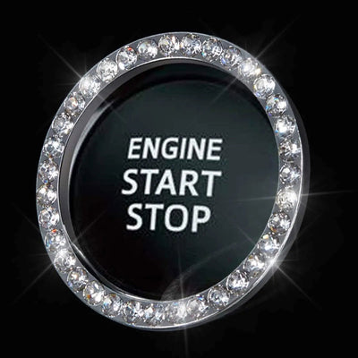 Automobiles Start Switch Button Decorative Diamond Rhinestone Ring Auto SUV Car Decorative Accessories Interior for Girls - Slobuy