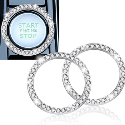 Automobiles Start Switch Button Decorative Diamond Rhinestone Ring Auto SUV Car Decorative Accessories Interior for Girls - Slobuy