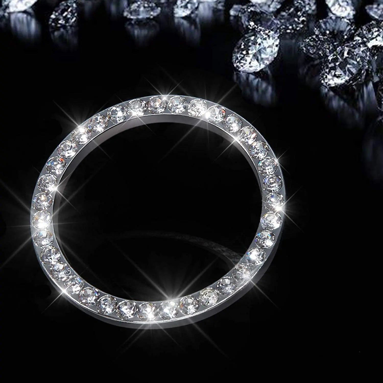 Automobiles Start Switch Button Decorative Diamond Rhinestone Ring Auto SUV Car Decorative Accessories Interior for Girls - Slobuy