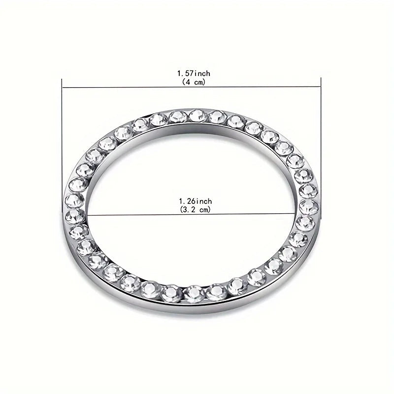 Automobiles Start Switch Button Decorative Diamond Rhinestone Ring Auto SUV Car Decorative Accessories Interior for Girls - Slobuy