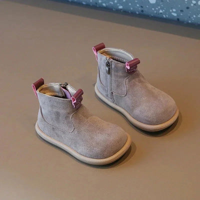 Autumn Winter Baby Boys Girls Boots Oxford Suede Children Casual Shoes Outdoor Anti-slip Infant Shoes Plush Kids Ankle Boots - Slobuy