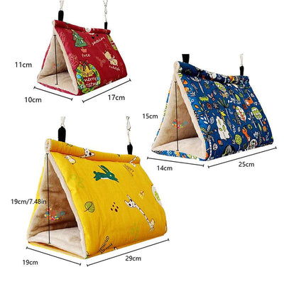 Autumn Winter Parrot Nest House Comfortable Hammock Hanging Cage Plush Thickened Sleeping Bed Cave For Bird Pet Accessories - Slobuy
