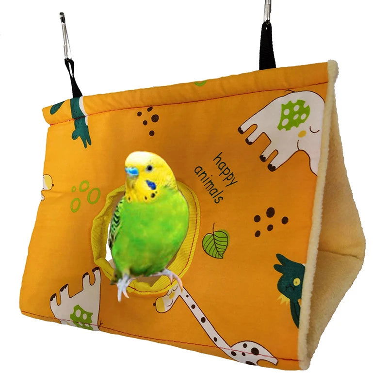Autumn Winter Parrot Nest House Comfortable Hammock Hanging Cage Plush Thickened Sleeping Bed Cave For Bird Pet Accessories - Slobuy