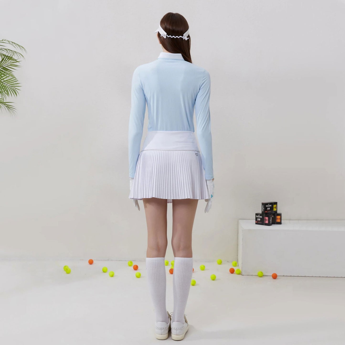 Autumn and Spring Golf Women's Long Sleeve T-shirt Warmth Elastic Causal and Sports Shirt Turn-down Collar Golf Women's Clothing - Slobuy
