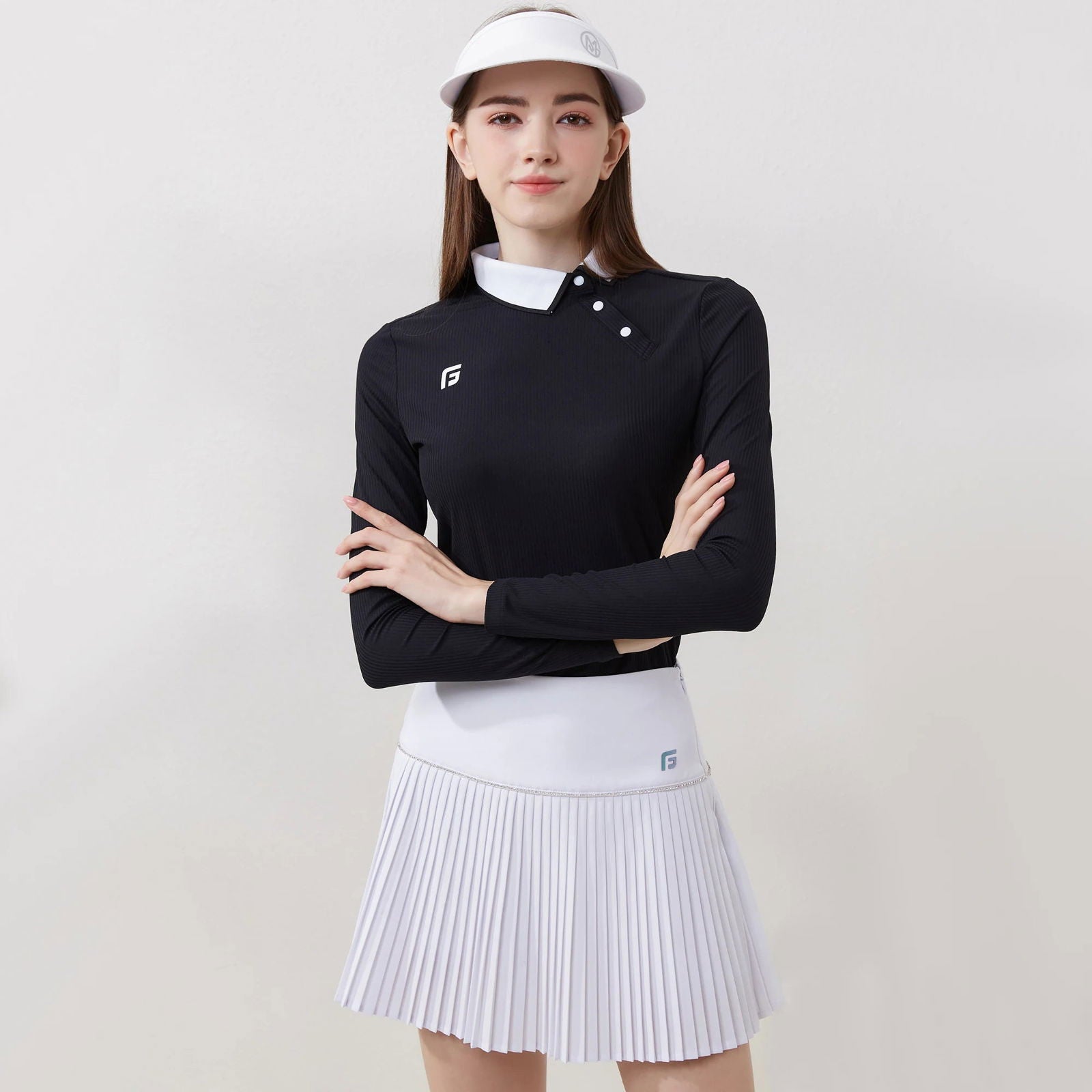 Autumn and Spring Golf Women's Long Sleeve T-shirt Warmth Elastic Causal and Sports Shirt Turn-down Collar Golf Women's Clothing - Slobuy