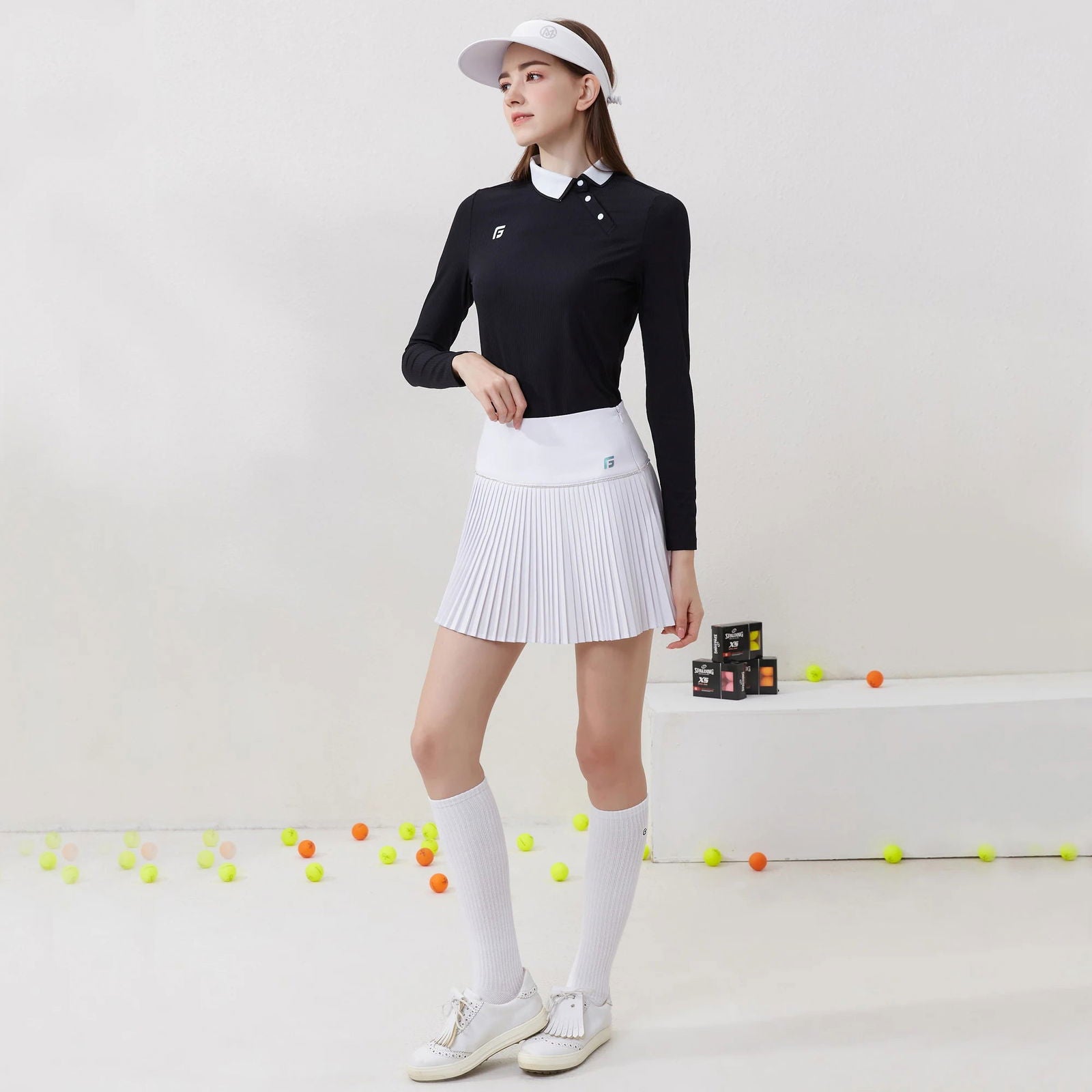 Autumn and Spring Golf Women's Long Sleeve T-shirt Warmth Elastic Causal and Sports Shirt Turn-down Collar Golf Women's Clothing - Slobuy