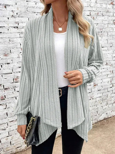 Autumn and Winter New Women's Long Sleeve Solid Loose Cardigan Coat Women - Slobuy