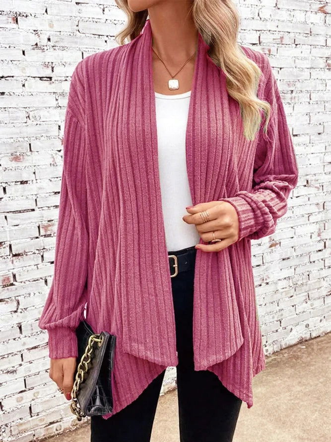 Autumn and Winter New Women's Long Sleeve Solid Loose Cardigan Coat Women - Slobuy