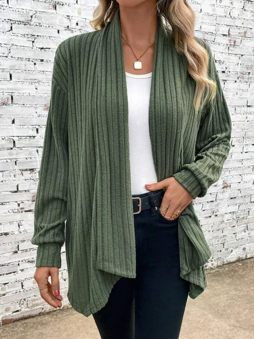 Autumn and Winter New Women's Long Sleeve Solid Loose Cardigan Coat Women - Slobuy