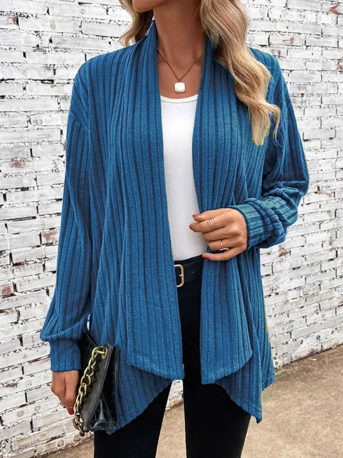 Autumn and Winter New Women's Long Sleeve Solid Loose Cardigan Coat Women - Slobuy