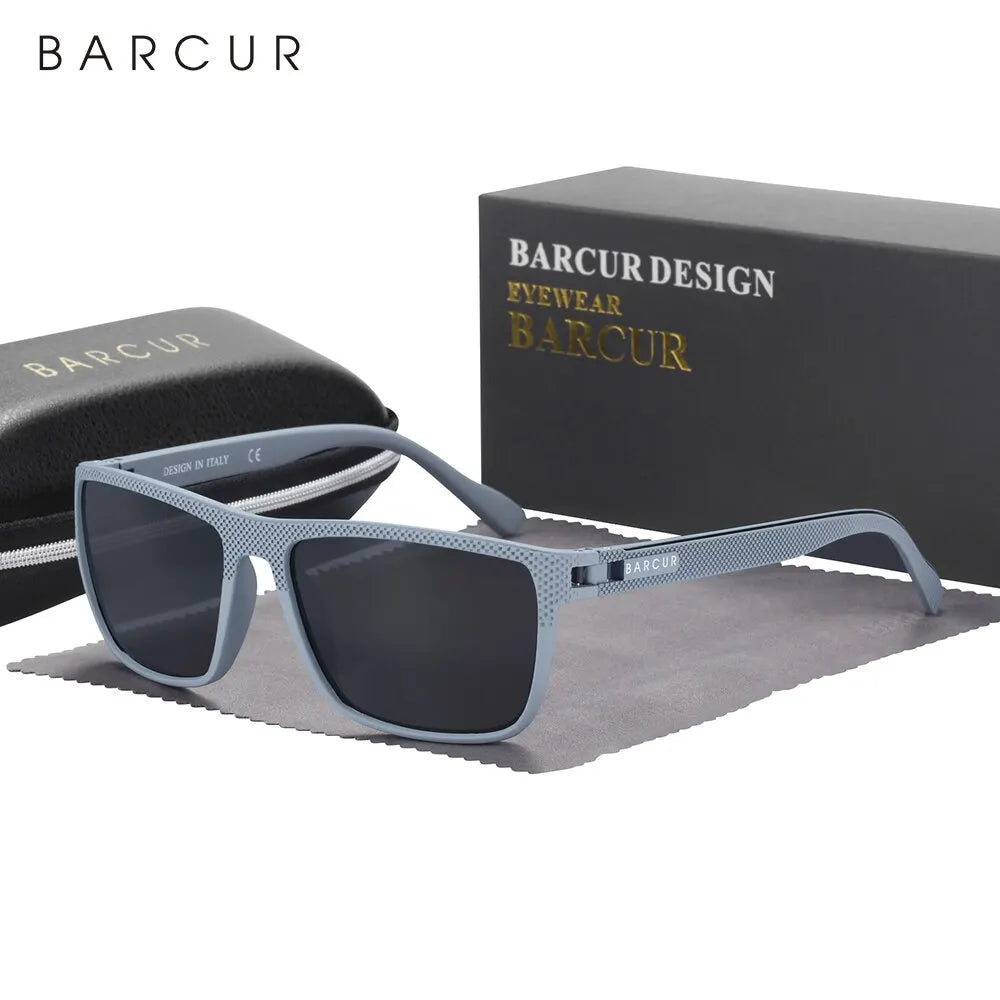 BARCUR Design TR90 Sunglasses Men Polarized Light Weight Sports Sun Glasses Women Eyewear Accessory Oculos UVAB Protection - Slobuy