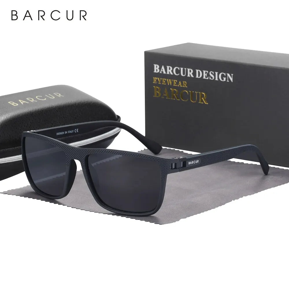 BARCUR Design TR90 Sunglasses Men Polarized Light Weight Sports Sun Glasses Women Eyewear Accessory Oculos UVAB Protection - Slobuy