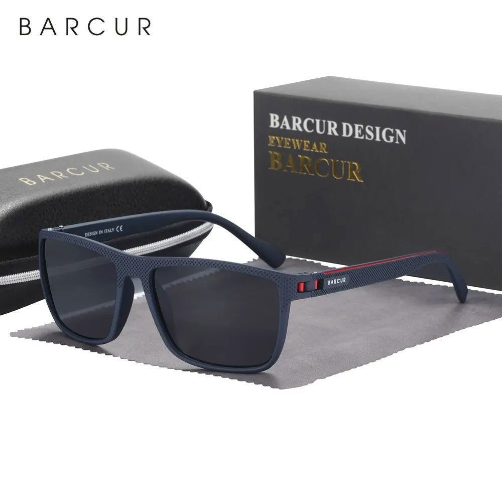 BARCUR Design TR90 Sunglasses Men Polarized Light Weight Sports Sun Glasses Women Eyewear Accessory Oculos UVAB Protection - Slobuy