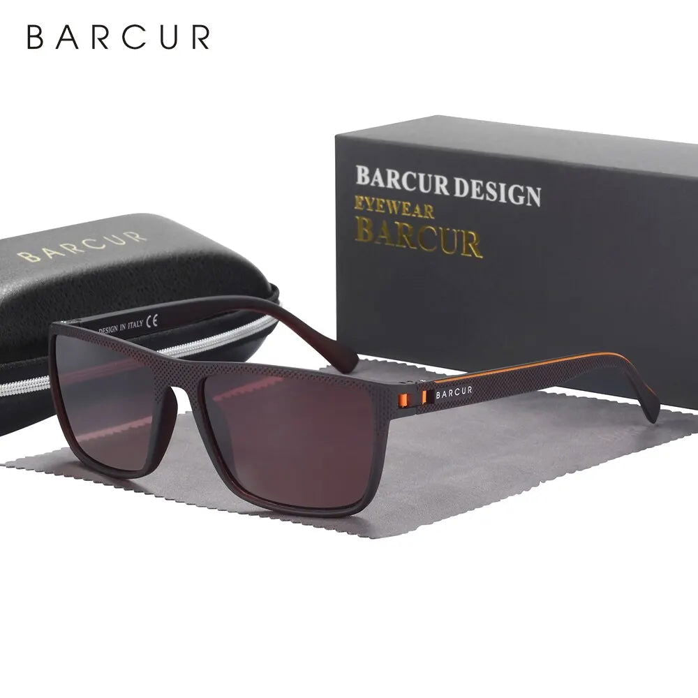 BARCUR Design TR90 Sunglasses Men Polarized Light Weight Sports Sun Glasses Women Eyewear Accessory Oculos UVAB Protection - Slobuy