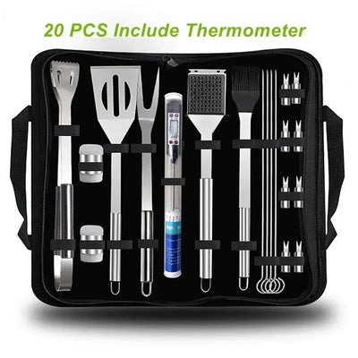 BBQ Tools Set Barbecue Utensil AccessoriesThermometer Barbeque Grilling  Accessories  Outdoor Gril Tools Set Bbq Utensil Set - Slobuy