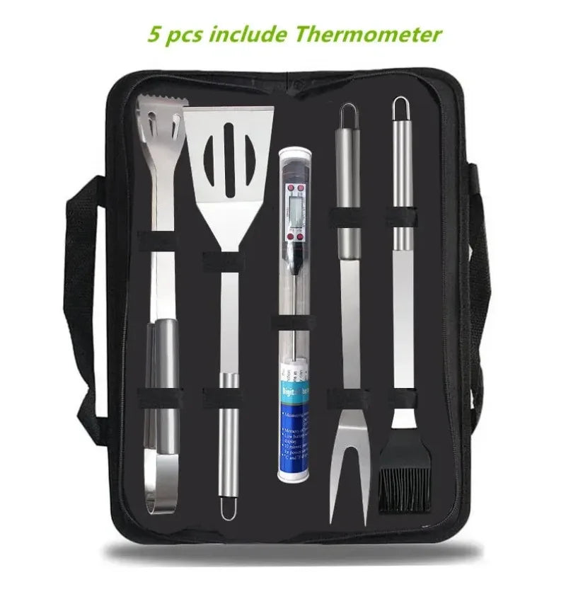 BBQ Tools Set Barbecue Utensil AccessoriesThermometer Barbeque Grilling  Accessories  Outdoor Gril Tools Set Bbq Utensil Set - Slobuy