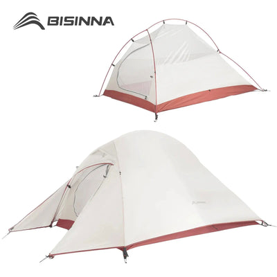 BISINNA Ultralight Camping Tent Backpack Tent 20D Nylon Waterproof Outdoor Hiking Travel Tent Cycling Tent 1-2 Person - Slobuy