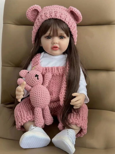 BZDOLL 55 CM 22 Inch Reborn Dolls Realistic Full Silicone Baby Bebe Newborn Girl Doll Princess Toddler Toy Gift - Slobuy